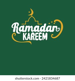 Ramadan Kareem calligraphy. Vector illustration. Handwritten greeting card, invitation etc.