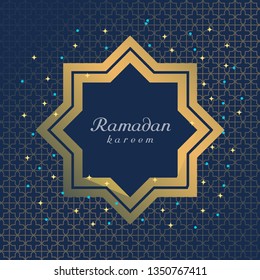 Ramadan Kareem card background flat design. 