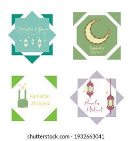 Ramadan Kareem-Kartendesign-Vorlage für monoline Stilrichtung