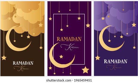 Ramadan Kareem-Kartendesign-Vorlage für monoline Stilrichtung