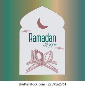 Ramadan Kareem-Kartendesign-Vorlage für monoline Stilrichtung