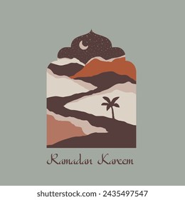 Ramadan Kareem Card illustration for celebration