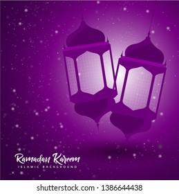 Ramadan Kareem card with lantern