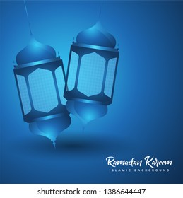 Ramadan Kareem card with lantern