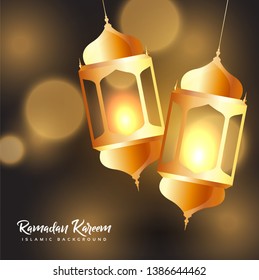 Ramadan Kareem card with lantern