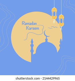 Ramadan Kareem Card Memphis Background Youthful Color v1