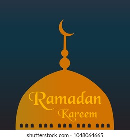 Ramadan Kareem card in simple style. Can be use as card, poster or creative design. Vector illustration