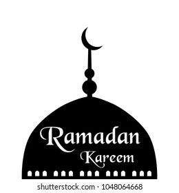 Ramadan Kareem card in simple style. Can be use as card, poster or creative design. Vector illustration