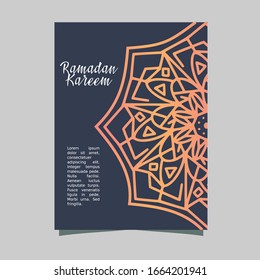 Ramadan kareem card vector with islamic ornament