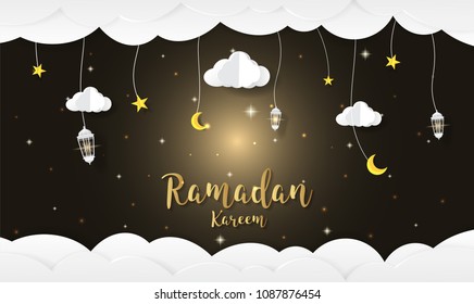 Ramadan kareem Cartoon background. Festival design concept,greetings Ramadan kareem, elegant design, design for greeting cards, text, website, brochure, illustrations eps10