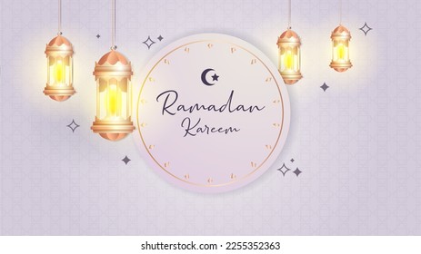 ramadan kareem celebration concept design. the holy month of Ramadan. equipped with Islamic ornaments and lanterns. luxury design