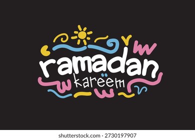 Caricatura de Vector alegre de Ramadán Kareem