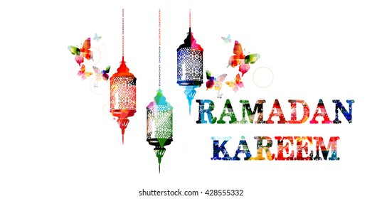 Ramadan Kareem colorful inscription