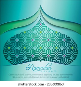 Ramadan Kareem Colorful Pattern Mosque Dome