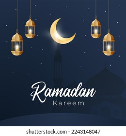 Ramadan Kareem coming night illustration