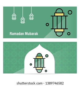 Ramadan Kareem concept banner with islamic  patterns .