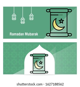 Ramadan Kareem concept banner with islamic  patterns .