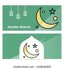Ramadan Kareem concept banner with islamic  patterns .