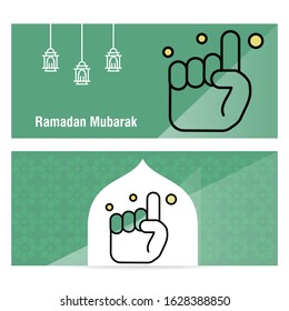 Ramadan Kareem concept banner with islamic  patterns .