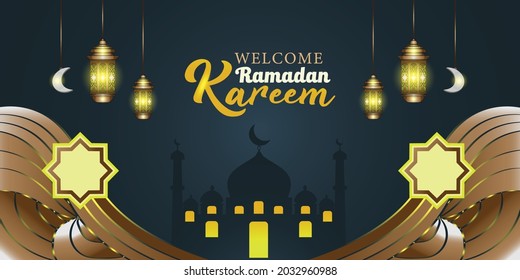 Ramadan Kareem concept banner, mubarak background. You can also use it for greeting cards, calendars, brochures and wallpapers - vector illustrations