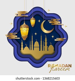 Ramadan Kareem concept banner, vector illustration.