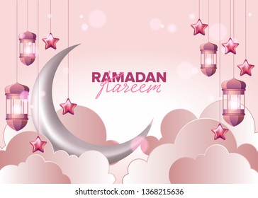 Ramadan Kareem concept banner, vector illustration.