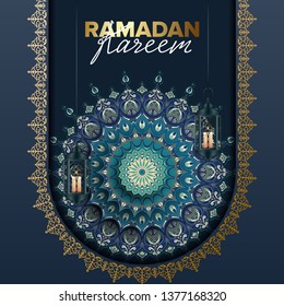 Ramadan Kareem concept banner, vector illustration.