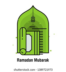 Ramadan Kareem concept banner, vector illustration.