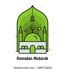 Ramadan Kareem concept banner, vector illustration.