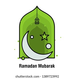 Ramadan Kareem concept banner, vector illustration.