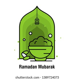 Ramadan Kareem concept banner, vector illustration.