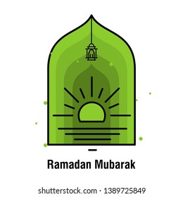 Ramadan Kareem concept banner, vector illustration.