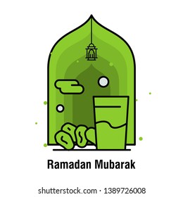 Ramadan Kareem concept banner, vector illustration.