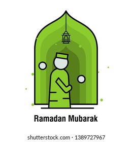 Ramadan Kareem concept banner, vector illustration.