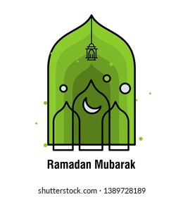 Ramadan Kareem concept banner, vector illustration.