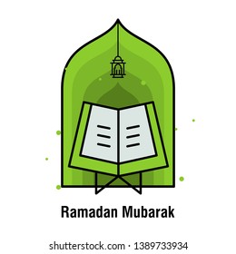 Ramadan Kareem concept banner, vector illustration.