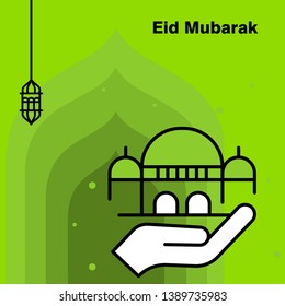 Ramadan Kareem concept banner, vector illustration.