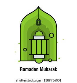 Ramadan Kareem concept banner, vector illustration.