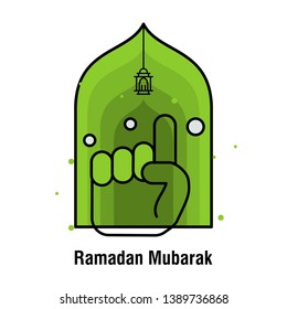 Ramadan Kareem concept banner, vector illustration.
