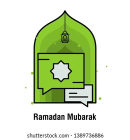 Ramadan Kareem concept banner, vector illustration.