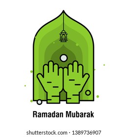 Ramadan Kareem concept banner, vector illustration.