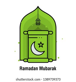 Ramadan Kareem concept banner, vector illustration.