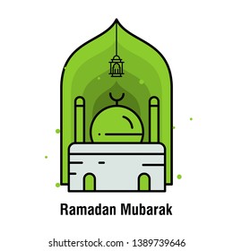Ramadan Kareem concept banner, vector illustration.
