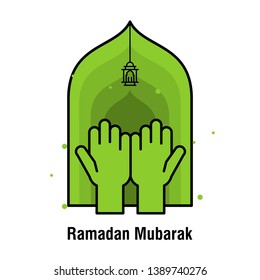 Ramadan Kareem concept banner, vector illustration.