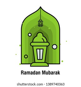 Ramadan Kareem concept banner, vector illustration.