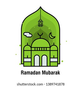 Ramadan Kareem concept banner, vector illustration.