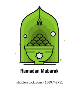 Ramadan Kareem concept banner, vector illustration.