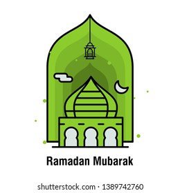 Ramadan Kareem concept banner, vector illustration.