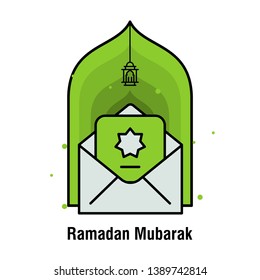 Ramadan Kareem concept banner, vector illustration.