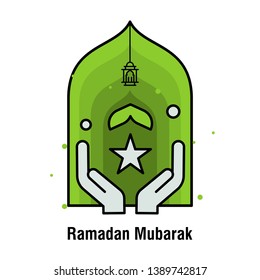 Ramadan Kareem concept banner, vector illustration.